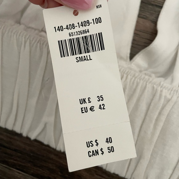 NWT Abercrombie & Fitch Linen Blend Cropped Scrunchie Top - Picture 6 of 9